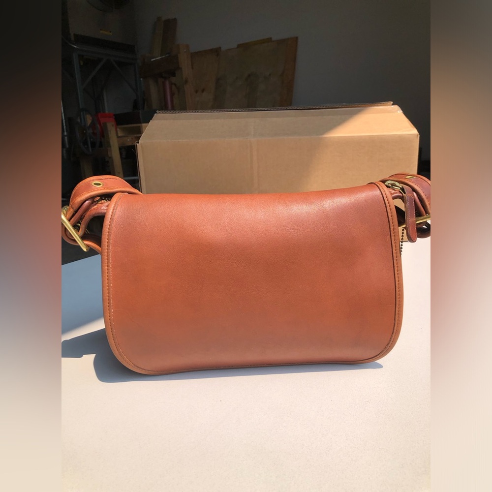 VINTAGE COACH #9951 BRITISH TAN LEATHER PATRICIA’S PURSE WITH HANGTAG - Picture 2 of 16